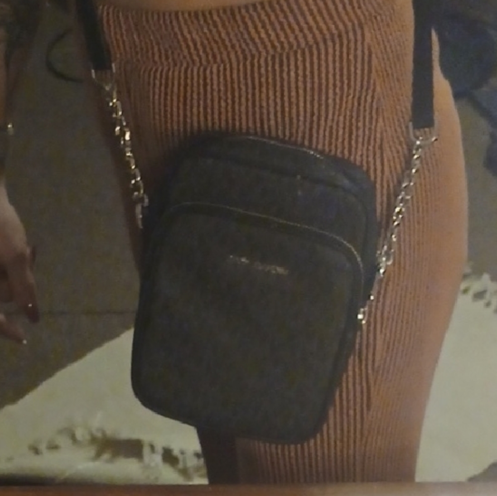 Michael Kors Gray and Black Messenger Bag - Picture 12 of 15
